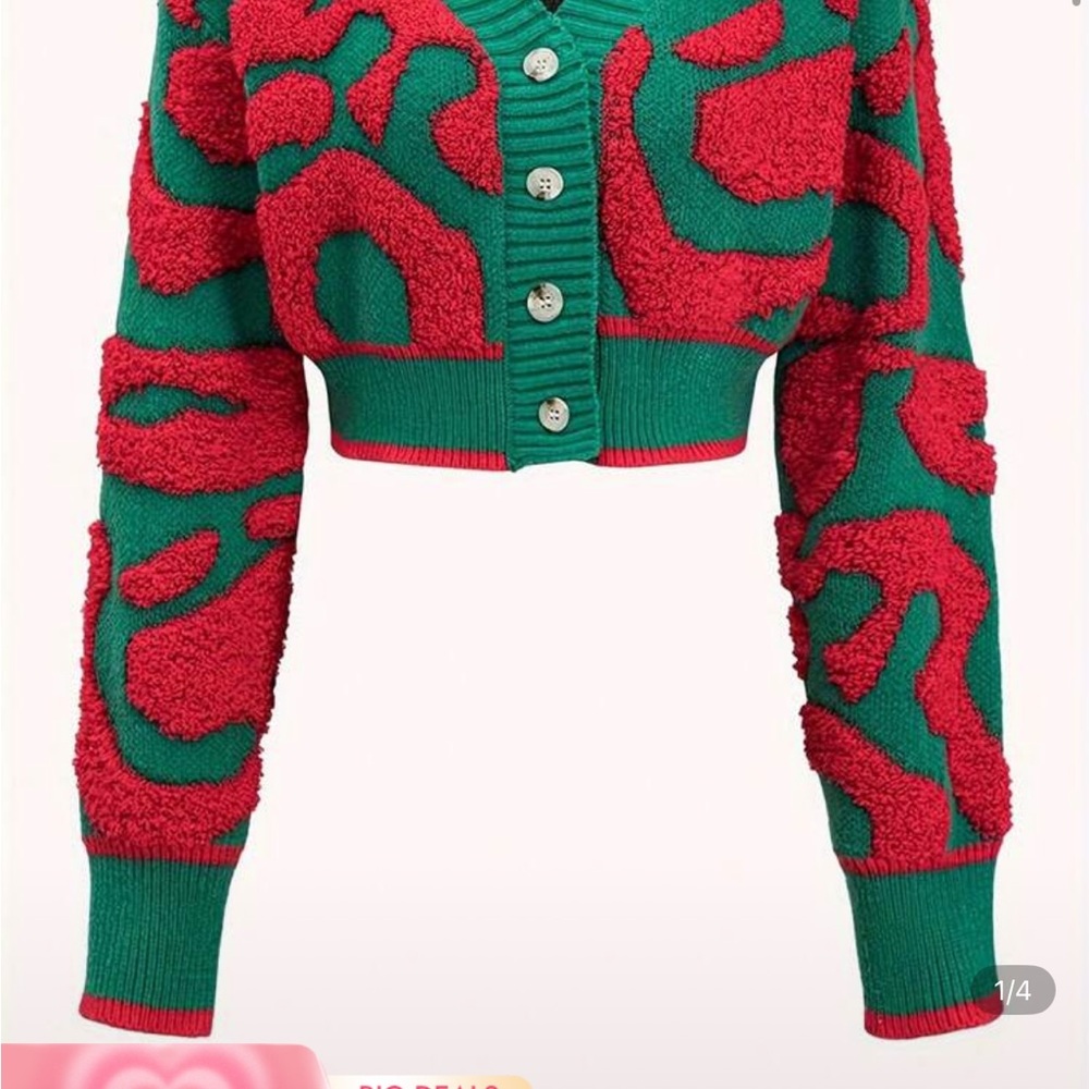 Stylish Green and Red Women's Jacket